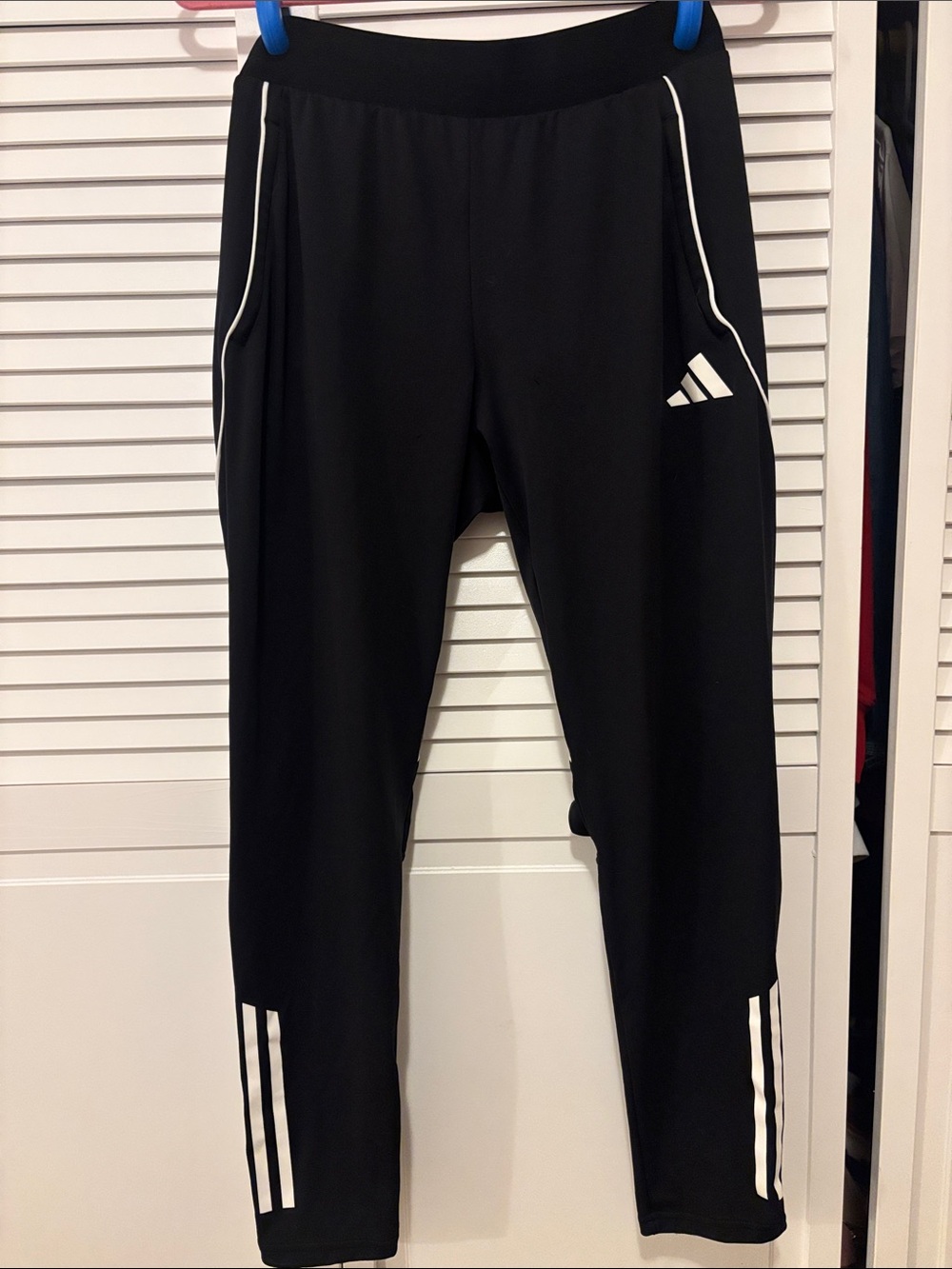 adidas Black Track Pants with White Trim